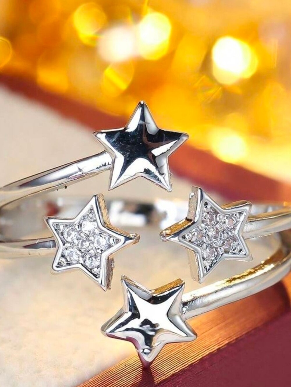 $8 Each Or Bundle 5/$20 Silver Star Cluster Women's Adjustable Ring